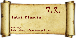 Tatai Klaudia névjegykártya