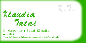 klaudia tatai business card